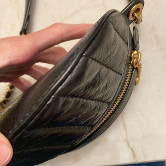 Coach c0851 black leather belt waist bag sling bag - Picture 8 of 15